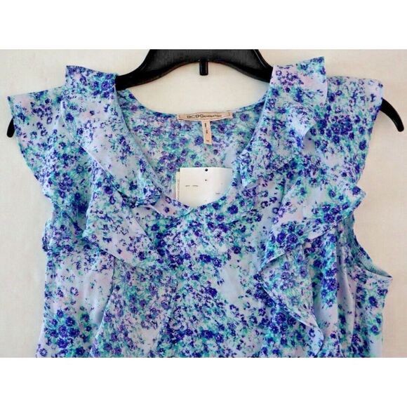 BCBGeneration Women's Sz XS Floral Print Woven Flutter Sleeve Top Blouse $68 - Picture 5 of 13